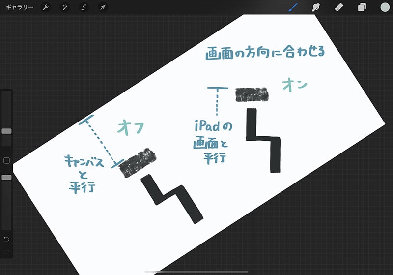 画面の方向に合わせる